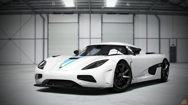 White Sports Car — Neutral, 3d Render, Stripes