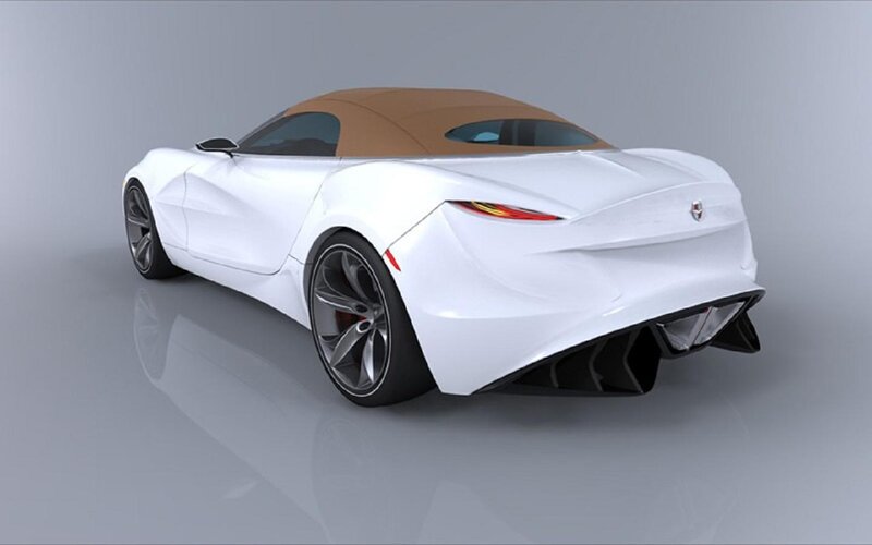 White Sports Car — Neutral, 3d Render, Targa Top
