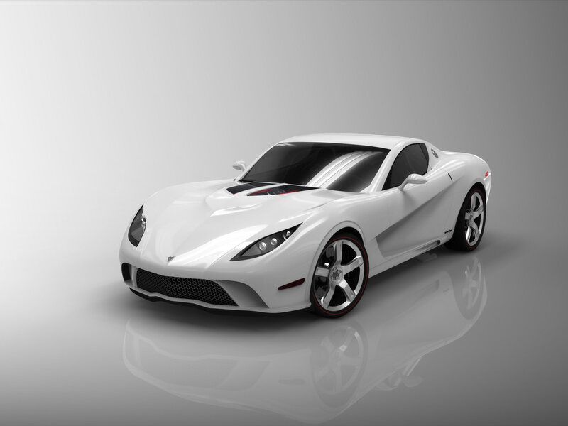 White Sports Car — Neutral, 3d Render, Wheel, Reflection