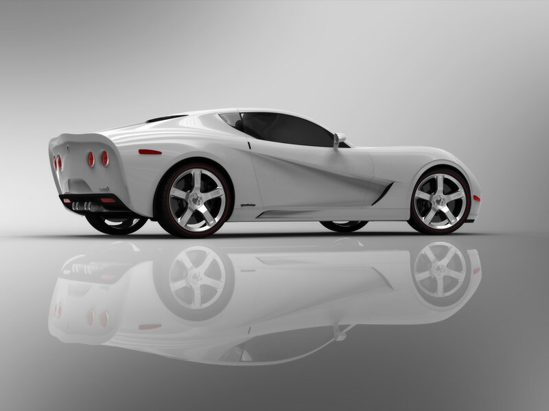 White Sports Car — Neutral, 3d Render, Wheels, Taillights, Reflection