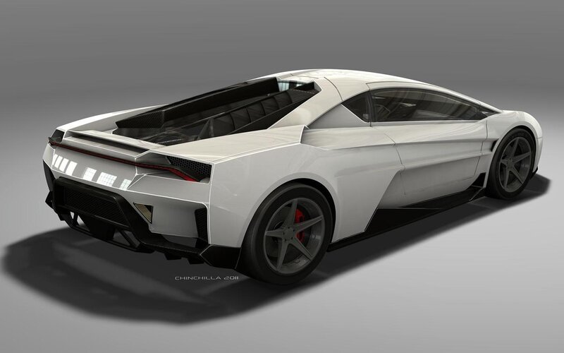 White Sports Car — Neutral, 3d Render, Wheels, Taillights