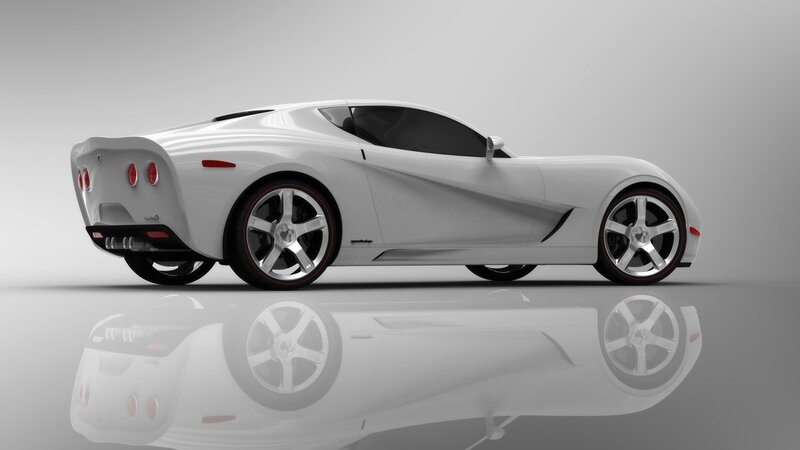 White Sports Car — Neutral, 3d Render, Wheels, Windows, Reflection