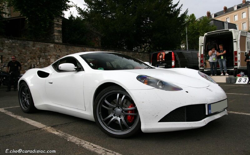 White Sports Car — Neutral, Afternoon, Photograph, People
