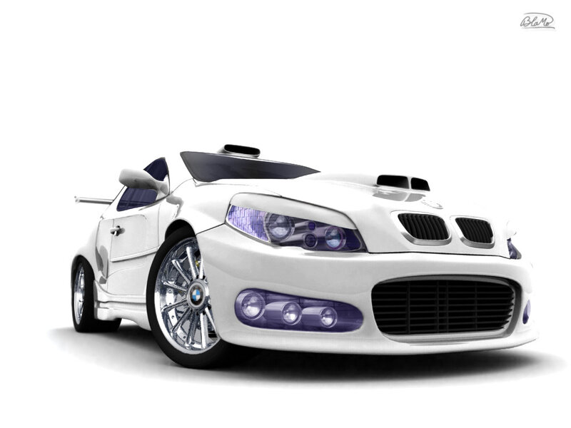 White Sports Car — Neutral, Digital Art, Wheels
