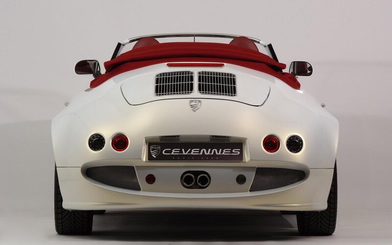 White Sports Car — Neutral, Photograph, Red Convertible Top