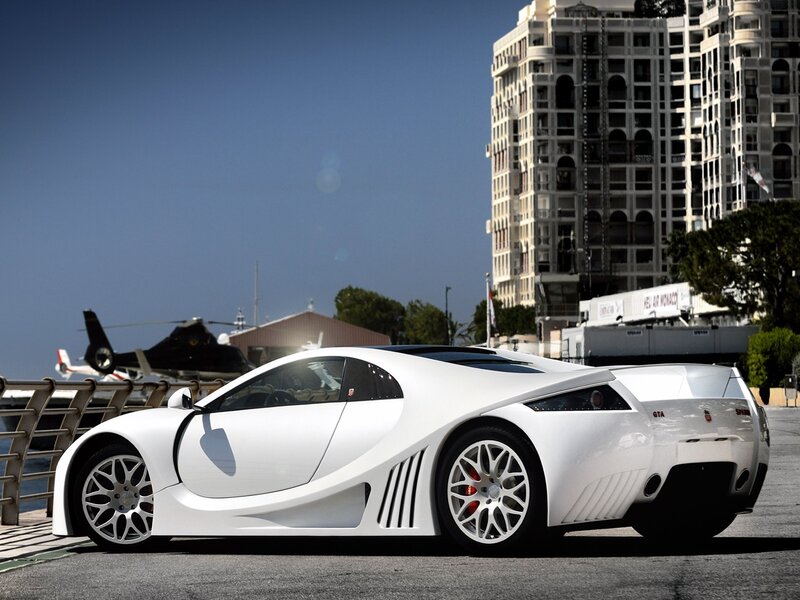 White sports car on a dock
