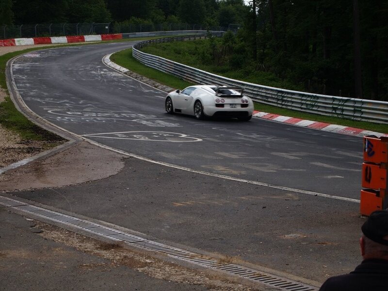 White sports car on a racetrack