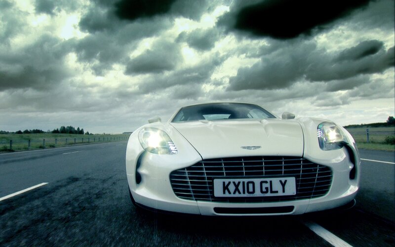 White sports car on a road