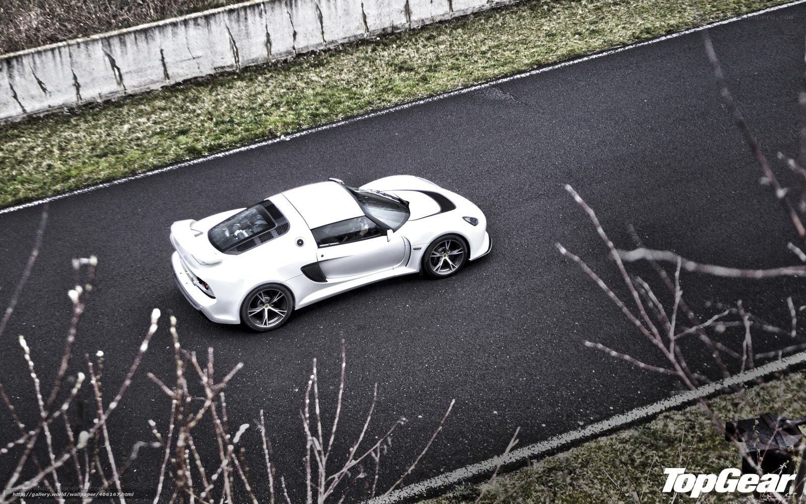 White sports car on a road