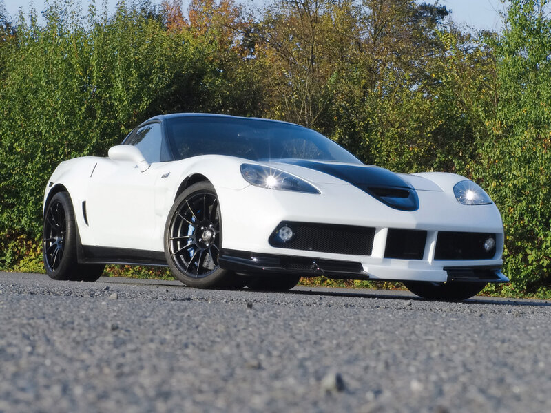 White sports car on asphalt