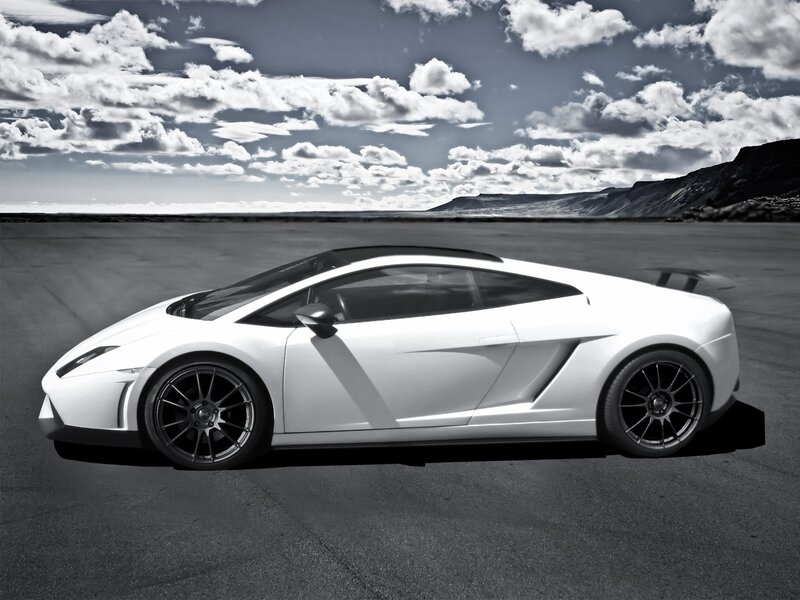 White sports car on asphalt