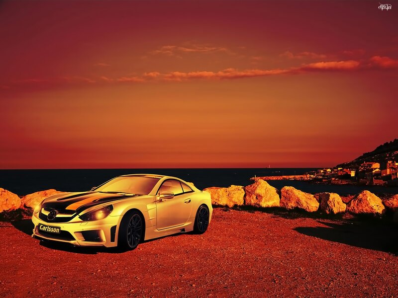 White Sports Car on Beach — Red