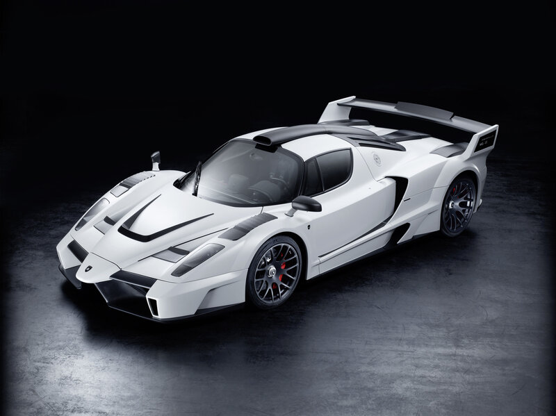 white sports car on black background