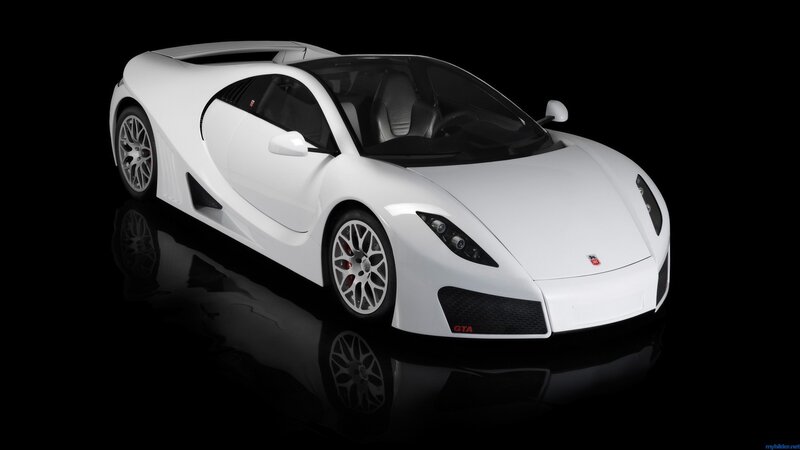 white sports car on black background