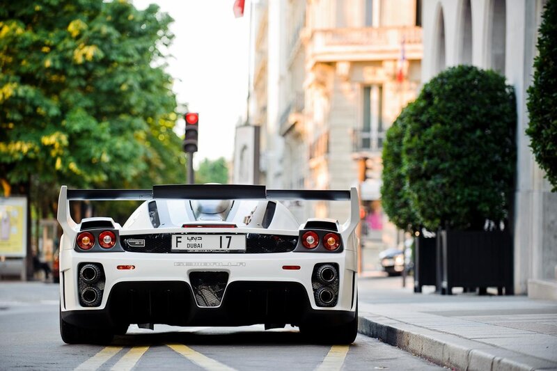 white sports car on city street