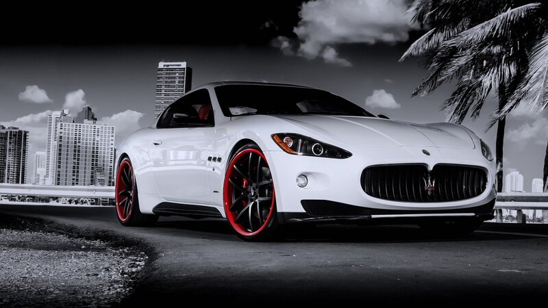 white sports car on city street