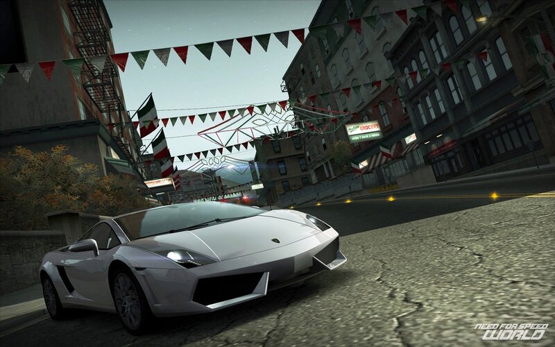 White sports car on city street