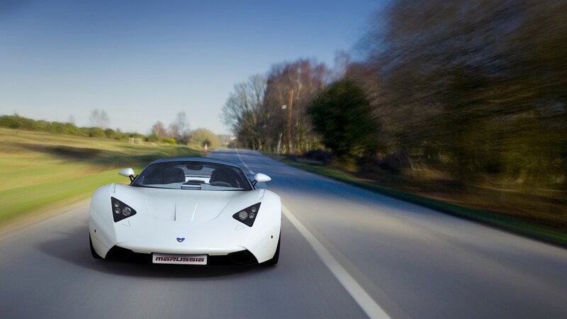 white sports car on country road