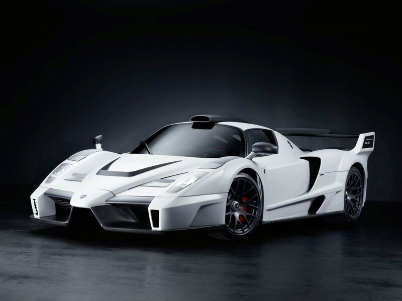 white sports car on dark background