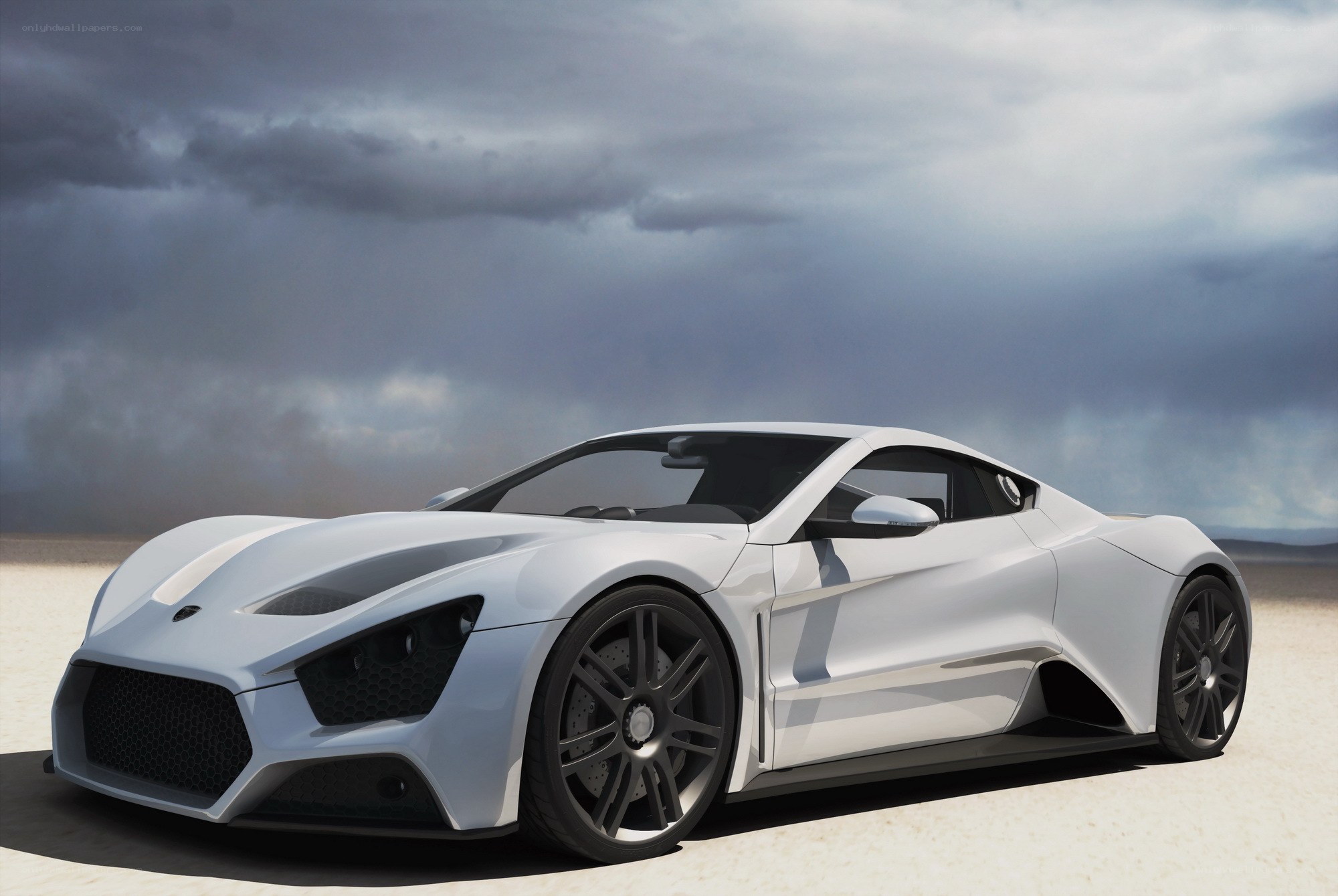 white sports car on desert