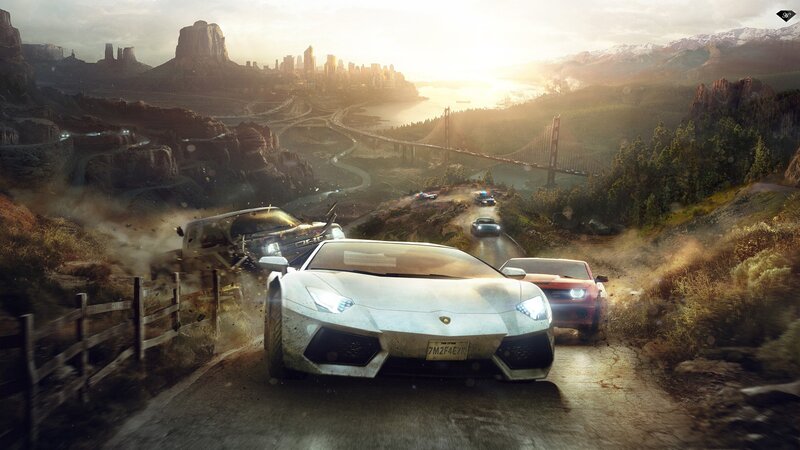 White Sports Car on Dirt Road — Brown, Dramatic