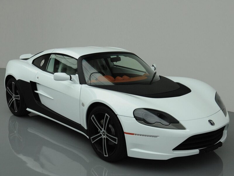white sports car on display