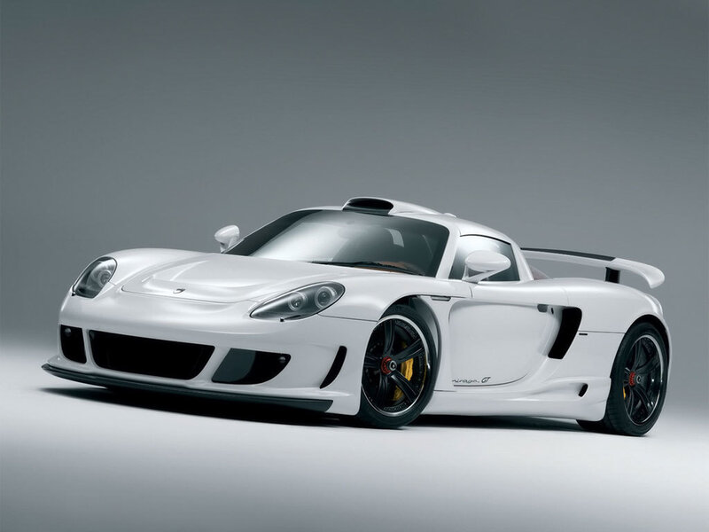 white sports car on display