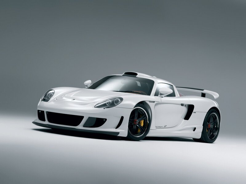 white sports car on gray background