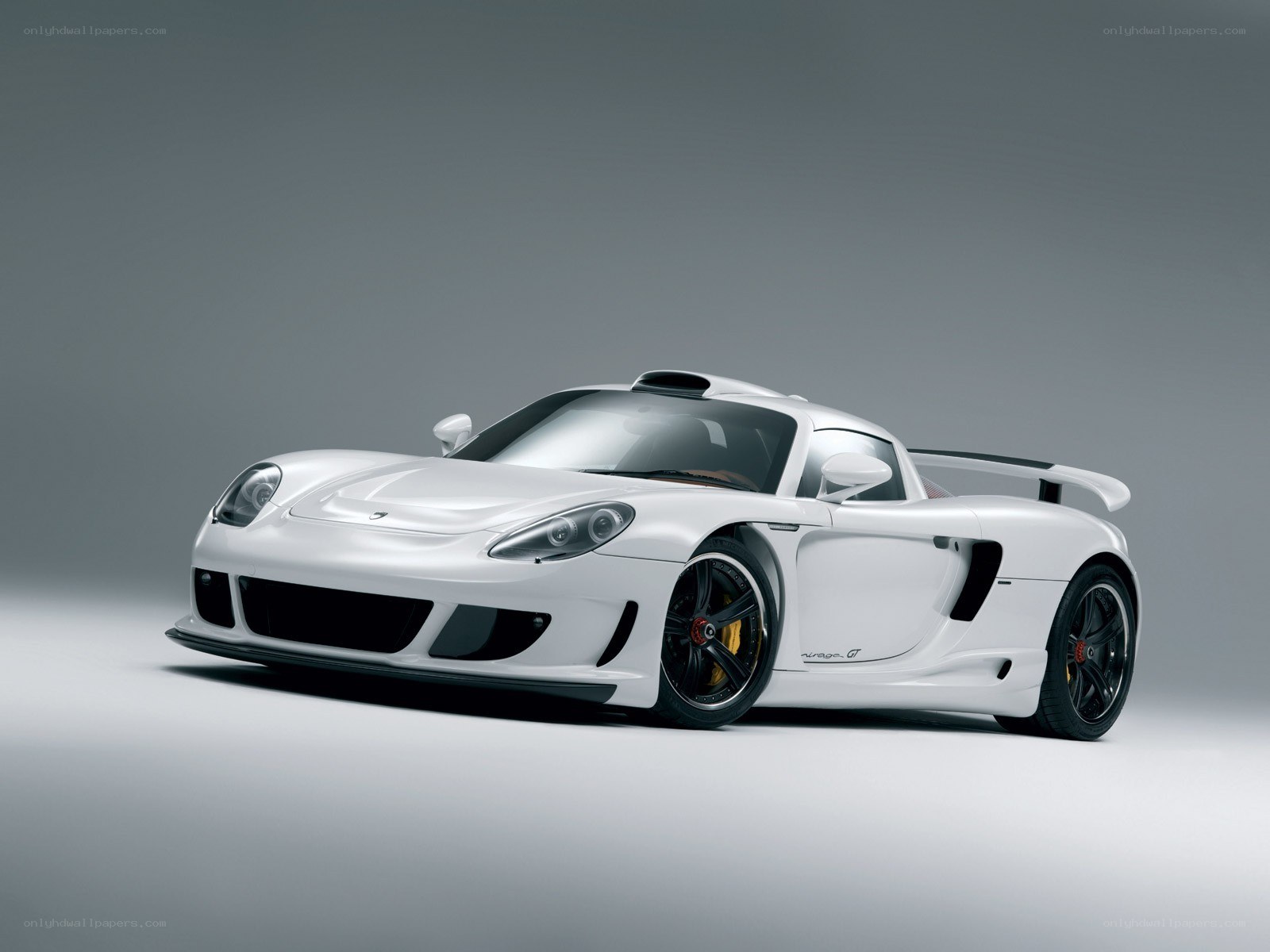 white sports car on gray background