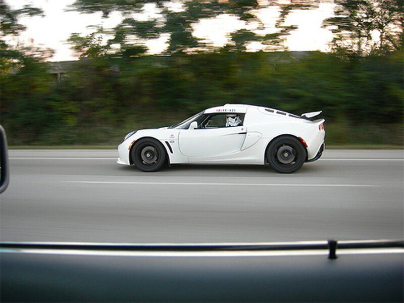 white sports car on highway