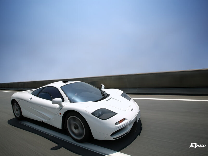 White sports car on highway