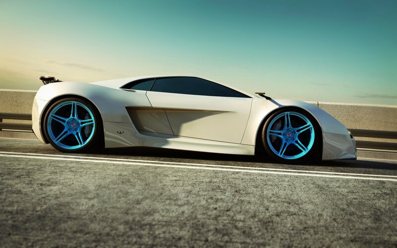 white sports car on highway