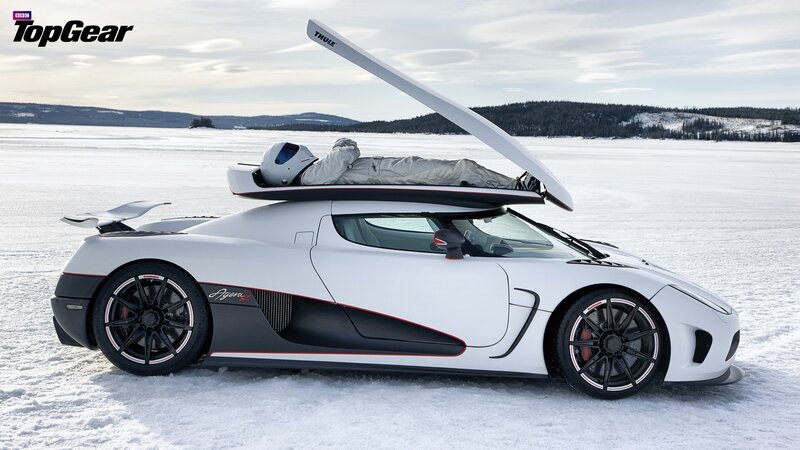 White Sports Car on Ice — Cold, Serene