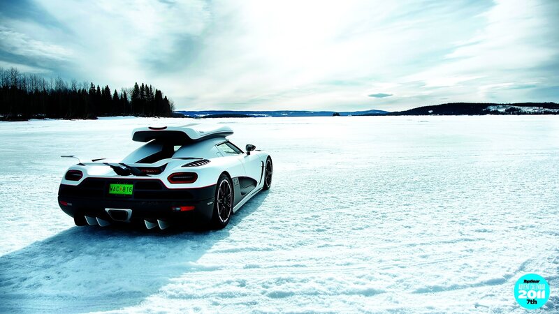White Sports Car on Ice — Serene, Winter, Photograph