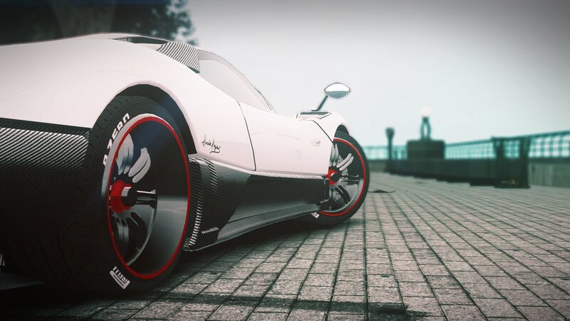 white sports car on pavement