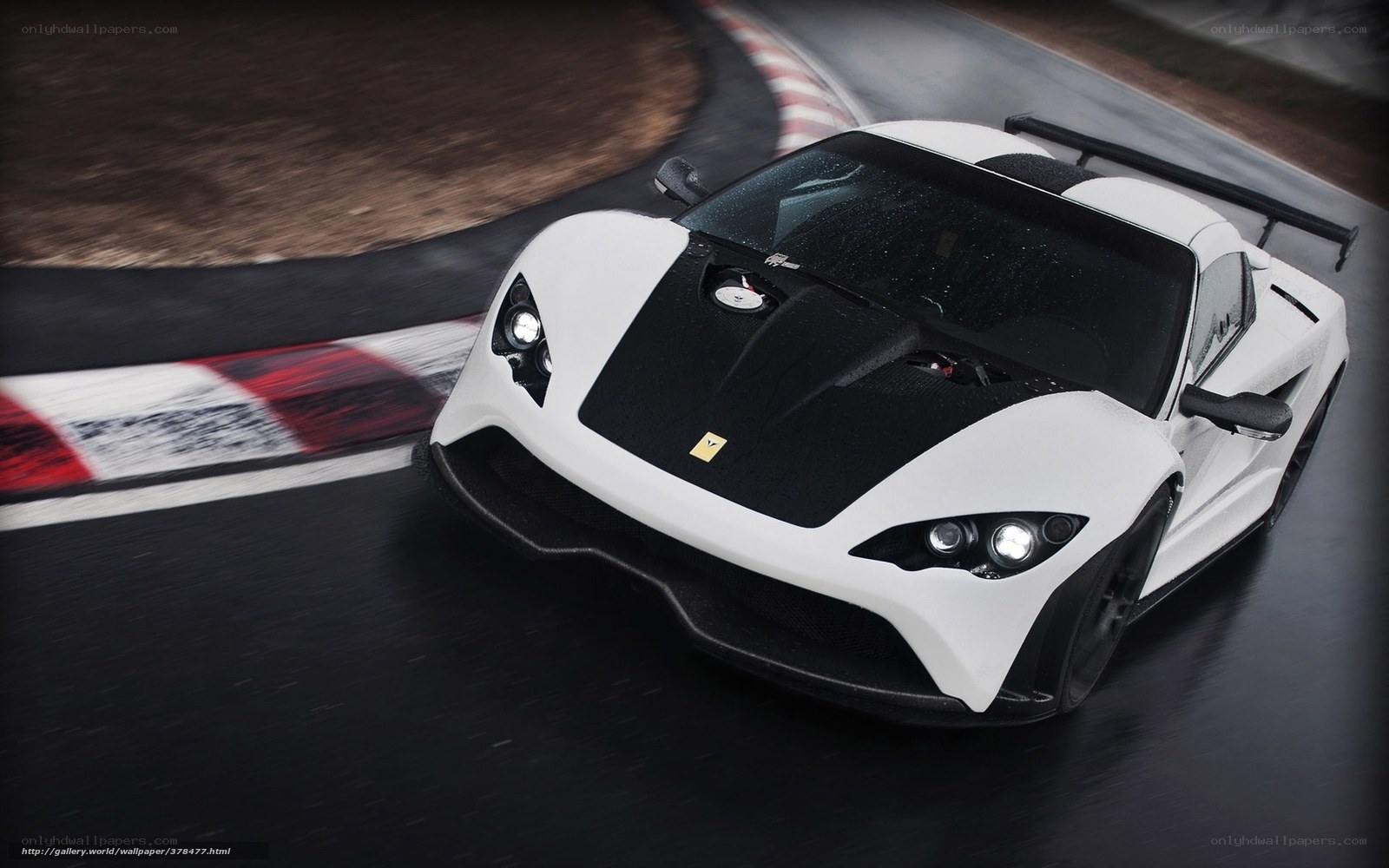 white sports car on racetrack