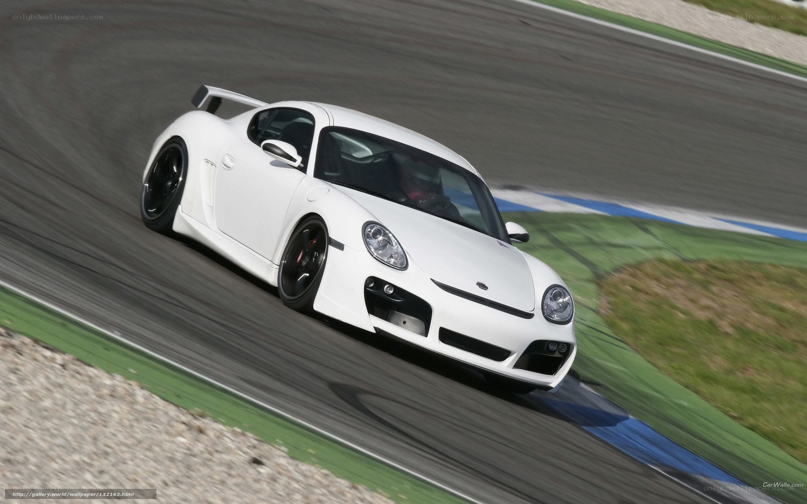 white sports car on racetrack