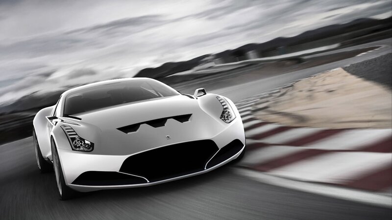 white sports car on racetrack