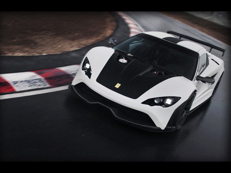 white sports car on racetrack