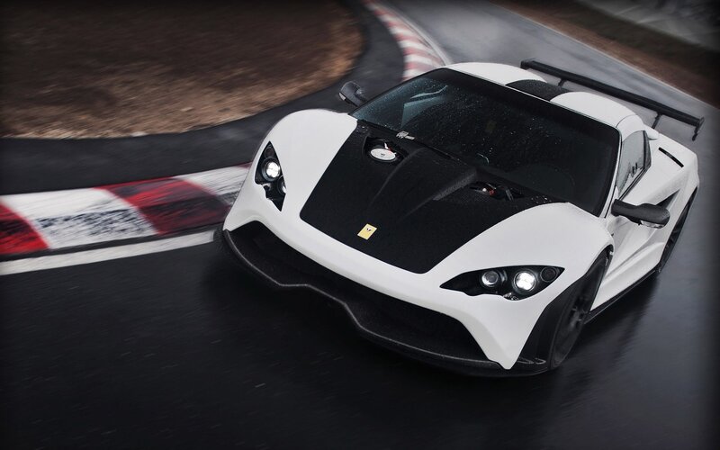 white sports car on racetrack