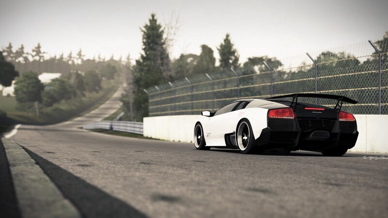 white sports car on racetrack
