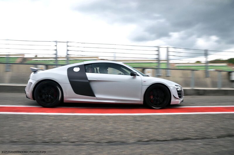 white sports car on racetrack