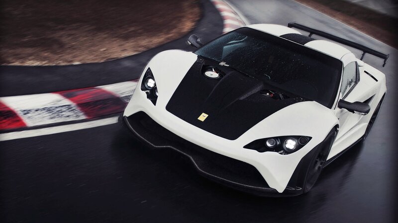 white sports car on racetrack