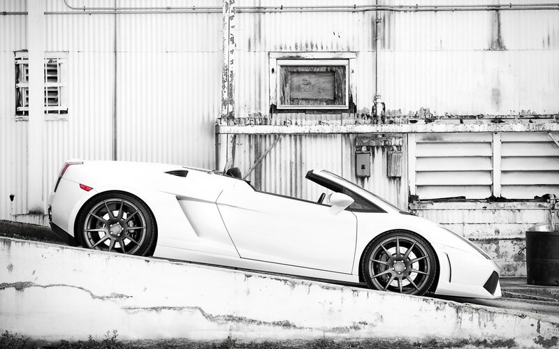 White sports car on ramp