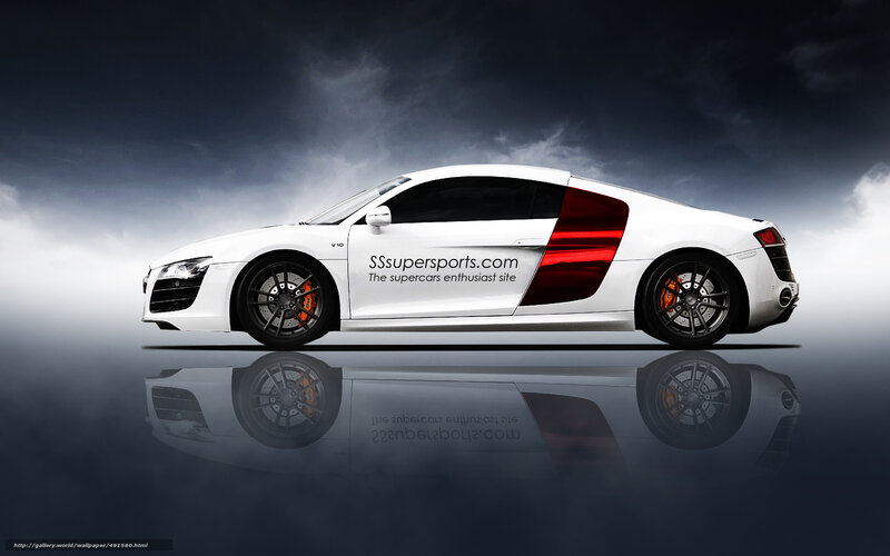 white sports car on reflective surface