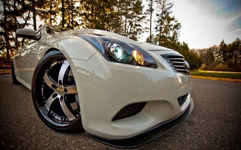 white sports car on road
