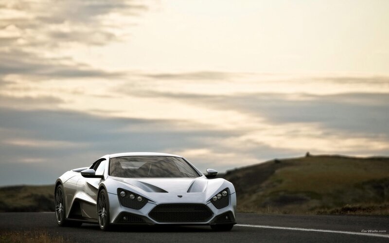 white sports car on road
