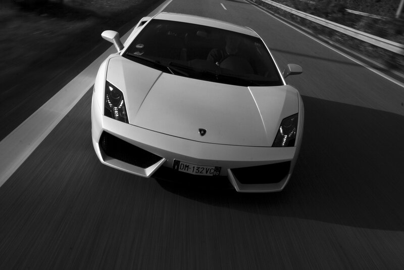 White sports car on road