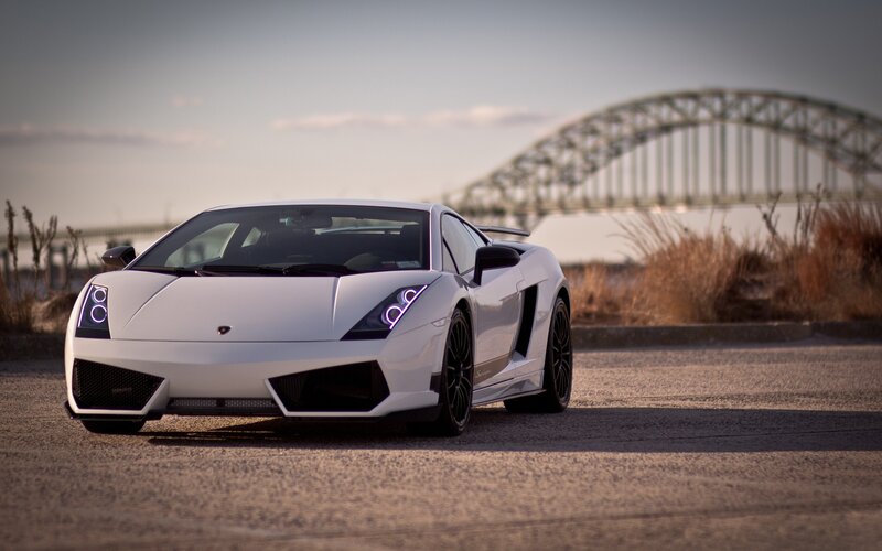 white sports car on road