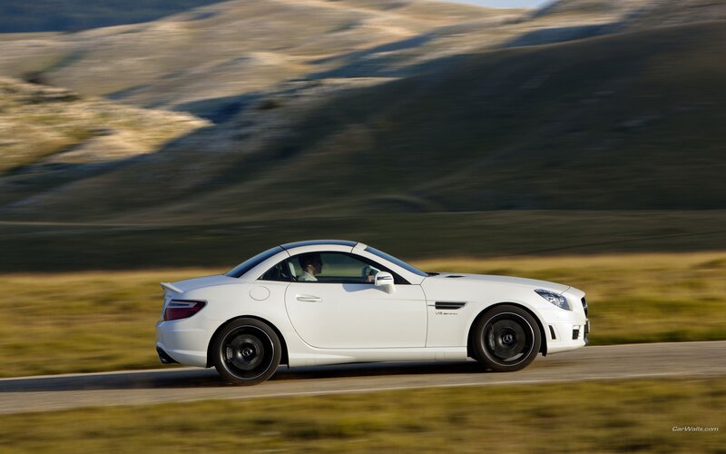 white sports car on road